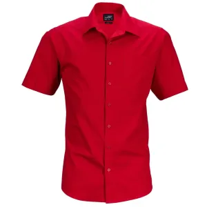 James & Nicholson Pánska košeľa s krátkym rukávom JN644 - Červená | XXXL #1385272