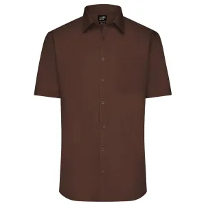 James & Nicholson Pánska košeľa s krátkym rukávom JN680 - Hnedá | XXL #1390862