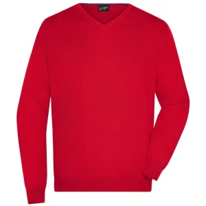 James & Nicholson Pánsky bavlnený sveter JN659 - Červená | L #1397021
