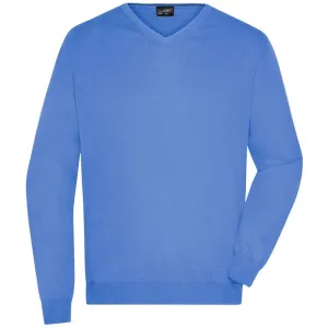 James & Nicholson Pánsky bavlnený sveter JN659 - Ľadovo modrá | S