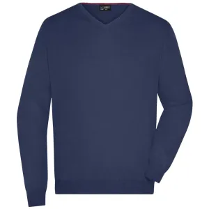 James & Nicholson Pánsky bavlnený sveter JN659 - Tmavomodrá | XXL #1392631