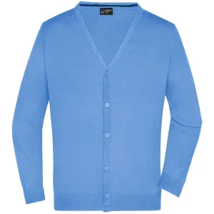 James & Nicholson Pánsky bavlnený sveter JN661 - Ľadovo modrá | S