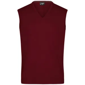 James & Nicholson Pánsky sveter bez rukávov JN657 - Bordeaux | XXL #1383240