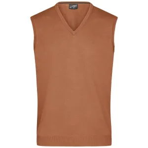 James & Nicholson Pánsky sveter bez rukávov JN657 - Camel | M #1383219