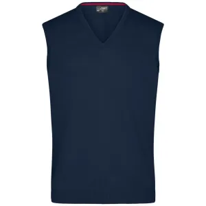 James & Nicholson Pánsky sveter bez rukávov JN657 - Tmavomodrá | L #1392579