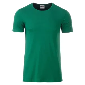 James & Nicholson Klasické pánske tričko z biobavlny 8008 - Írska zelená | S