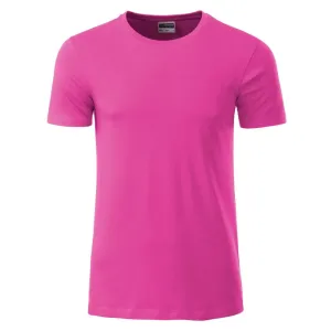 James & Nicholson Klasické pánske tričko z biobavlny 8008 - Ružová | L #1387312