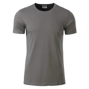 James & Nicholson Klasické pánske tričko z biobavlny 8008 - Stredne šedá | M