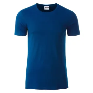 James & Nicholson Klasické pánske tričko z biobavlny 8008 - Tmavá kráľovská modrá | XL #1396969