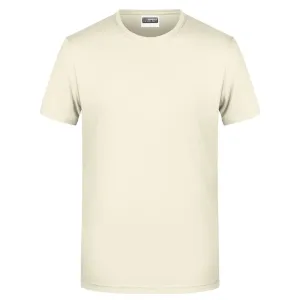 James & Nicholson Klasické pánske tričko z biobavlny 8008 - Vanilková | S