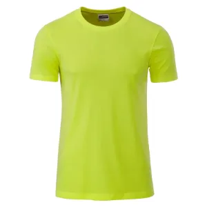 James & Nicholson Klasické pánske tričko z biobavlny 8008 - Žlto-zelená | S