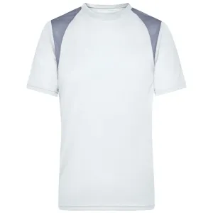 James & Nicholson Pánske bežecké tričko s krátkym rukávom JN397 - Biela / strieborná | L #1389123