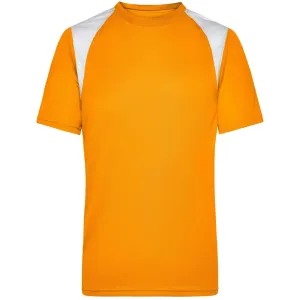 James & Nicholson Pánske bežecké tričko s krátkym rukávom JN397 - Oranžová / biela | XL #1389145