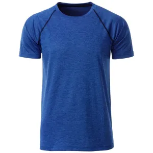 James & Nicholson Pánske funkčné tričko JN496 - Modrý melír / tmavomodrá | S