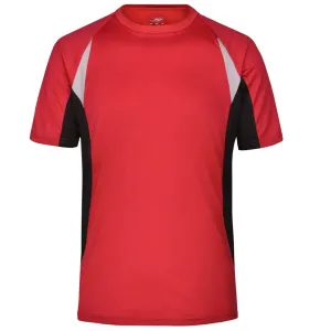 James & Nicholson Pánske funkčné tričko s krátkym rukávom JN391 - Červená / čierna | L #1389325