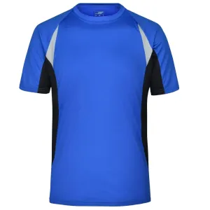 James & Nicholson Pánske funkčné tričko s krátkym rukávom JN391 - Kráľovská modrá / čierna | S #1389332
