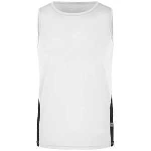 James & Nicholson Pánske športové tričko bez rukávov JN305 - Biela / čierna | S #1389516