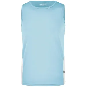 James & Nicholson Pánske športové tričko bez rukávov JN305 - Oceán / biela | M #1389523