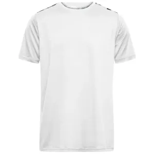 James & Nicholson Pánske športové tričko JN524 - Biela / čierno potlačená | S