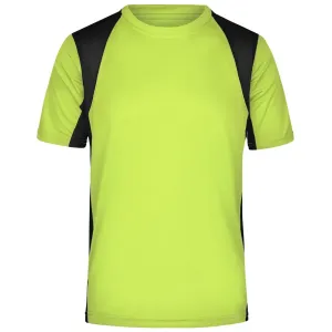 James & Nicholson Pánske športové tričko s krátkym rukávom JN306 - Fluorescenčná žltá / čierna | L #1389284