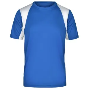 James & Nicholson Pánske športové tričko s krátkym rukávom JN306 - Kráľovská modrá / biela | M #1389289