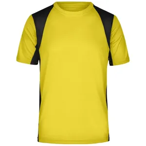 James & Nicholson Pánske športové tričko s krátkym rukávom JN306 - Žltá / čierna | L #1389305