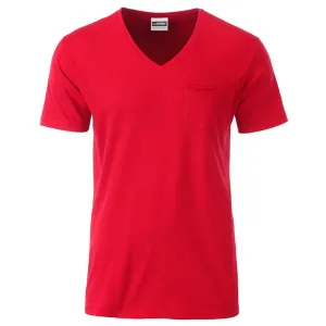 James & Nicholson Pánske tričko z biobavlny 8004 - Červená | S #1382562