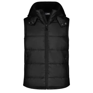 James & Nicholson Pánska zimná vesta s kapucňou JN1004 - Čierna | M #1392023