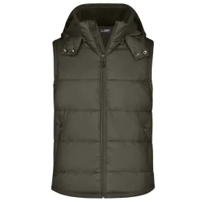 James & Nicholson Pánska zimná vesta s kapucňou JN1004 - Hnedá | M #1392029