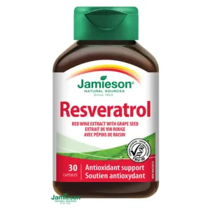 JAMIESON Resveratrol 50 mg extrakt z červeného vína 30 kapsúl #857512