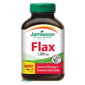 JAMIESON Flax OMEGA-3 1000 mg ľanový olej 200 kapsúl #850493