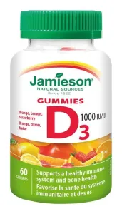 Jamieson Vitamín D3 1000 IU na imunitu 60 želatínové pastilky