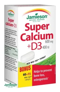 Jamieson Super vápnik s vitamínom D3 600 mg/ 400 IU 75 tbl