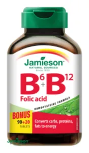 Jamieson Vitamíny B6, B12 a kyselina listová 110 tabliet (4 mesiace) #1555535