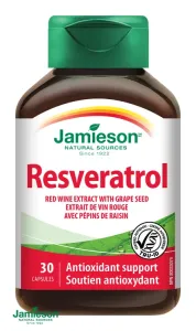 Jamieson Resveratrol 50 mg extrakt z červeného vína 30 kapsúl