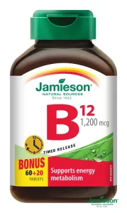 Jamieson Vitamín B12 1200 μg s postupným uvoľňovaním 80 tabliet
