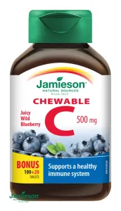 Jamieson Vitamín C 500 mg tablety na cmúľanie s príchuťou čučoriedky 120 tbl