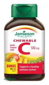 Jamieson Vitamín C 500 mg tablety na cmúľanie s príchuťou tropického ovocia 1 x 120 tabliet