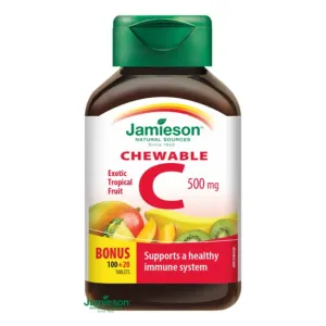 Jamieson Vitamín C 500 mg tablety na cmúľanie s príchuťou tropického ovocia 100 + 20 tbl ZDARMA #1814671