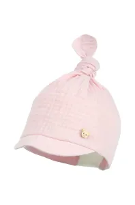 Detská bavlnená čiapka Jamiks ružová farba biela, z tenkej pleteniny, bavlnená