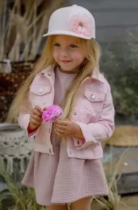 Detská bavlnená čiapka Jamiks ružová farba, s nášivkou #7529731