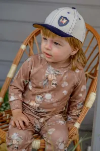 Detská bavlnená čiapka Jamiks TREFL béžová farba, s nášivkou #7530107