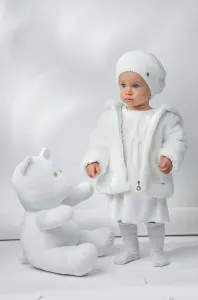 Detská čiapka Jamiks béžová farba biela, z tenkej pleteniny, #6643242