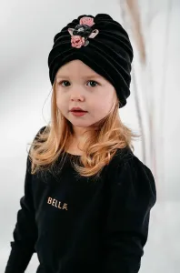 Detská čiapka Jamiks čierna farba biela, z tenkej pleteniny #180598