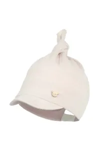 Detská čiapka Jamiks HIBIE béžová farba biela, z tenkej pleteniny, bavlnená #7525673