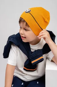 Detská čiapka Jamiks oranžová farba biela, z tenkej pleteniny, #206367