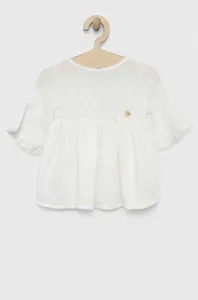 Detské bavlnené šaty Jamiks biela farba, mini, áčkový strih