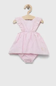 Detské bavlnené šaty Jamiks ružová farba, mini, áčkový strih #8642477