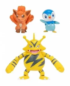 Jazwares Pokémon akčné figúrky 3-Pack Piplup, Vulpix, Electabuzz 5-7 cm