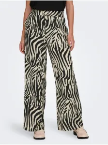 Black and Beige Ladies Patterned Trousers JDY Camille - Ladies #6851561